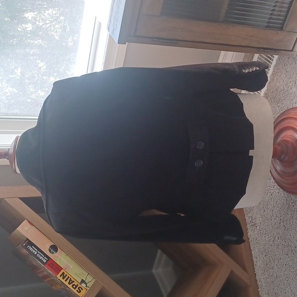 J Peterman black cotton cashmere riding jacket women's sz 10 - Picture 3 of 8